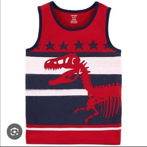NWT Carter's Red and Navy Dinosaur Tank Top